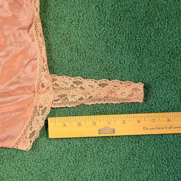 By Anthropologie Womens Sleep Dress Sz S Mauve Copper Reversible Lace-Trimmed Sl - Picture 9 of 10